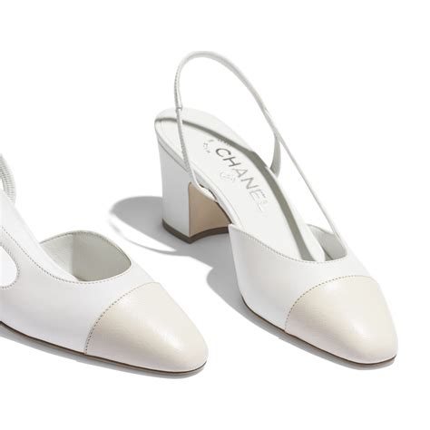 chanel slingback white|chanel style slingback flats.